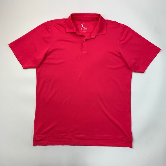 Fairway Greene Tech Polo Shirt Mens L Large Pink Stretch Performance Golf - Picture 2 of 10